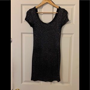 Bodycon  mesh glitter dress